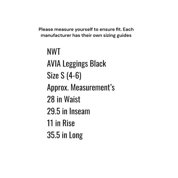 NWT Avia Leggings Women’s Size S (4-6) Black High Waist Ankle Legging UPF 50+ - Picture 6 of 12